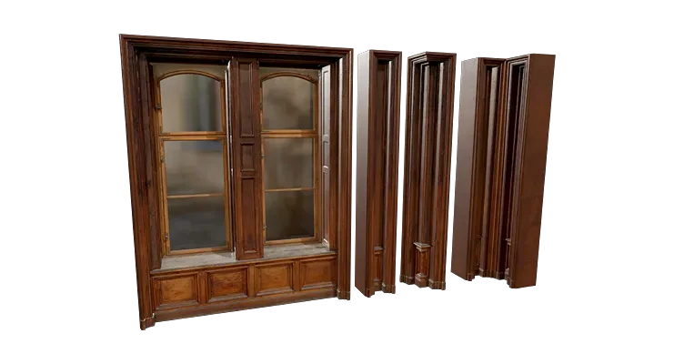 historic palace interior wall wood detail set 001 — Скачать