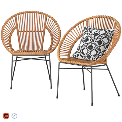Rattan Accent Chair Natural Sarita — Ver 1