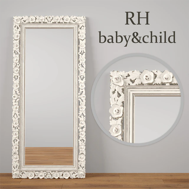 VINTAGE HAND-CARVED FLORAL LEANER MIRROR — Скачать