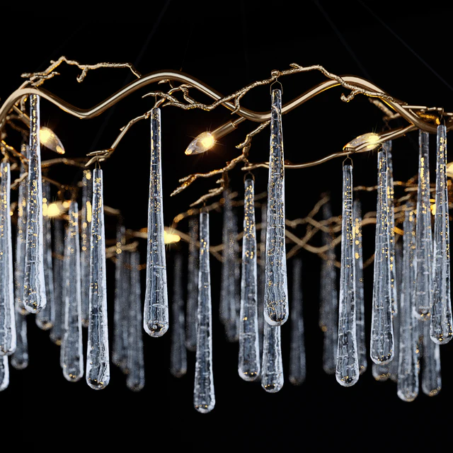 John Richard Brass and Glass Teardrop Eight-Light Chandelier — Скачать