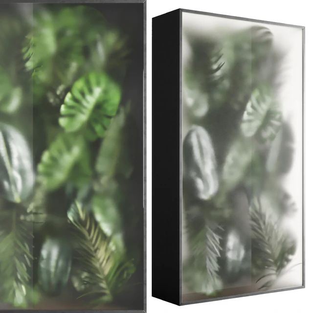 light box with tropical leaf garden in frame glass Smoked 01 — Descargar