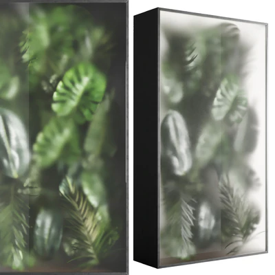 light box with tropical leaf garden in frame glass Smoked 01 — Ver 1