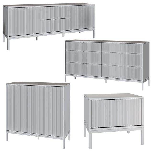 Set set of TV Stand, Bedside Table, Travis-1 Stand and Travis-2 Chest of Drawers — Descargar