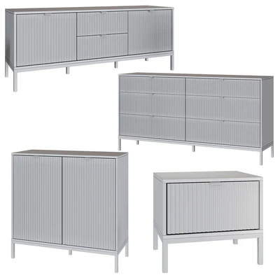 Set set of TV Stand, Bedside Table, Travis-1 Stand and Travis-2 Chest of Drawers — Ver 4