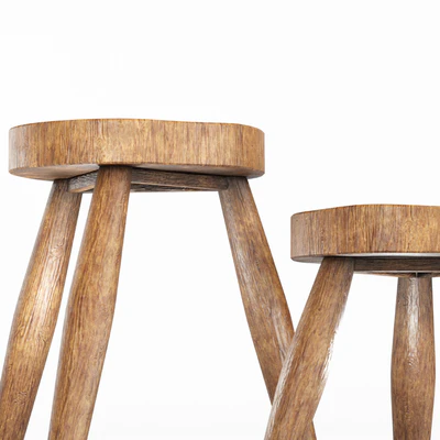 Zara Home Wooden Teak Stool 02 — Ver 4