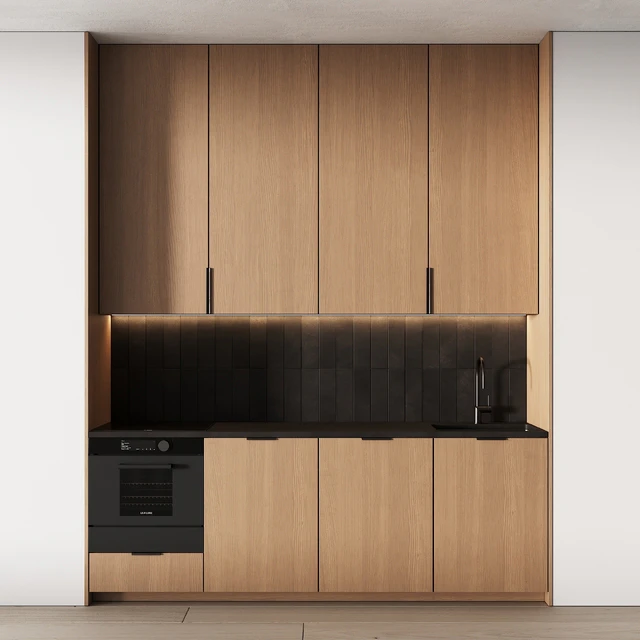 452 modern kitchen 17 mini kitchen 04 wood japandi in 2 options — Скачать