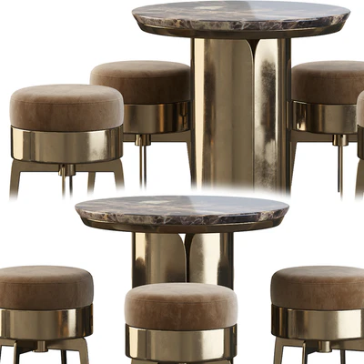 Gabriel Coffe Table and Feel Good Pouf — Ver 2