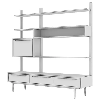 Shelving unit Bruni / Bruni Black with drawers, 180 * 179 * 45 cm — Ver 2