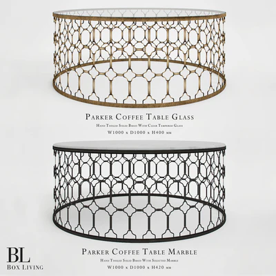 Box Living Parker Coffee Table Glass and Marble — Descargar