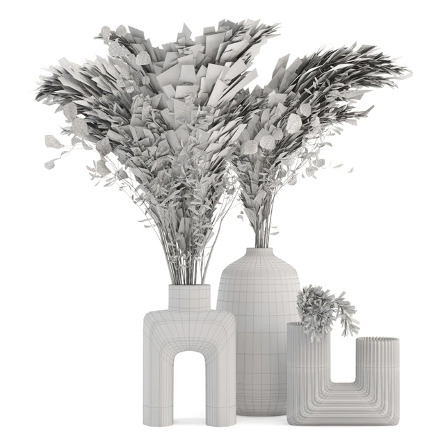 Dry plants 19 - Dried Plantset Pampas with Concrete vase — Descargar