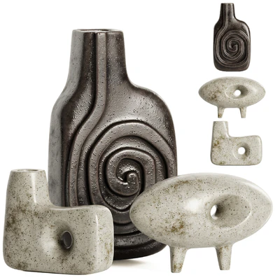 Clay Canoe Ceramic Vase Set 02 — Вид 1