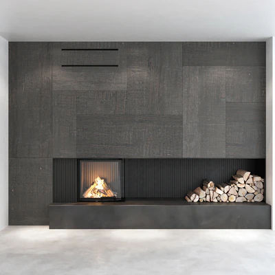 Decorative wall with fireplace set 06 — Ver 2