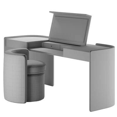 Modern Make Up Table with Pouf — Вид 2