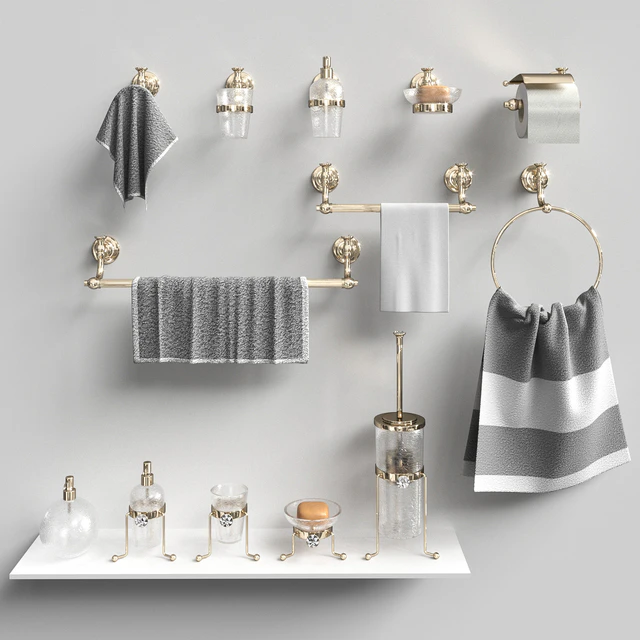A set of bathroom accessories Brilla Gold Gaia Mobili — Descargar