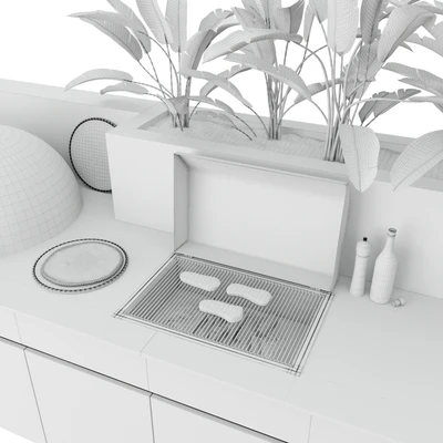 Уличная кухня с барбекю и печью для пиццы — Вид 3