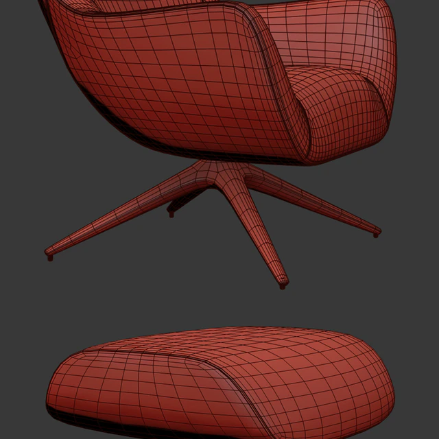 Poliform Mad Joker Revolving Armchair With Ottoman — Скачать