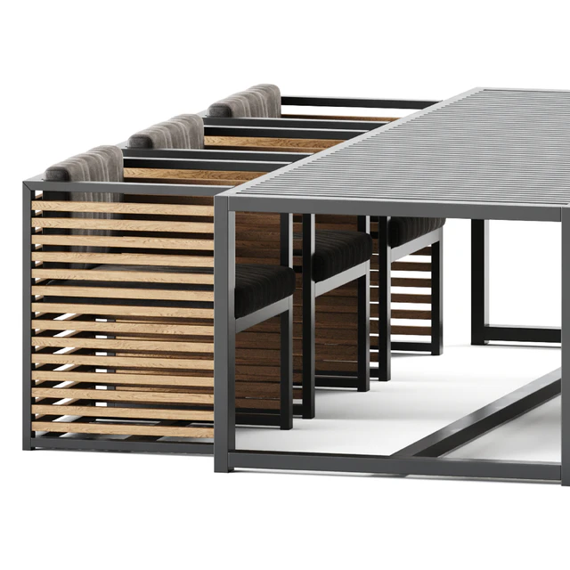 Outdoor Table and Armchair Dna teak by Gandia Blasco / Outdoor furniture — Descargar