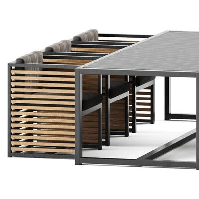 Outdoor Table and Armchair Dna teak by Gandia Blasco / Outdoor furniture — Ver 3