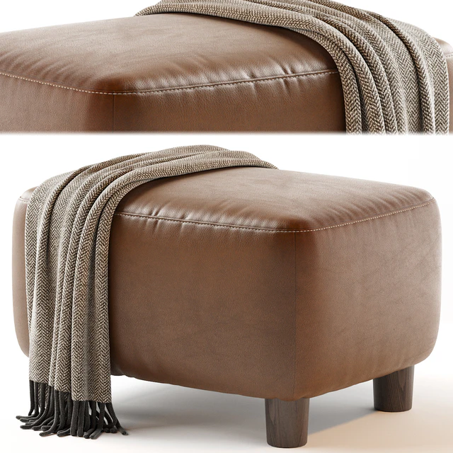 Teddy Leather Club Ottoman - Sesame — Descargar