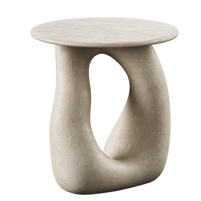 Sandstone Gabrielle Side Table Handsculped by Hermine Bourdin — Ver 2