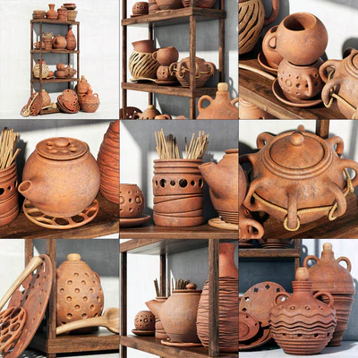 Dishes clay rack n8 / Pottery rack N8 — Ver 3