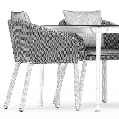 Strada armchair and side chair by Janus et Cie and Mirto Outdoor table by bebitalia — Ver 3