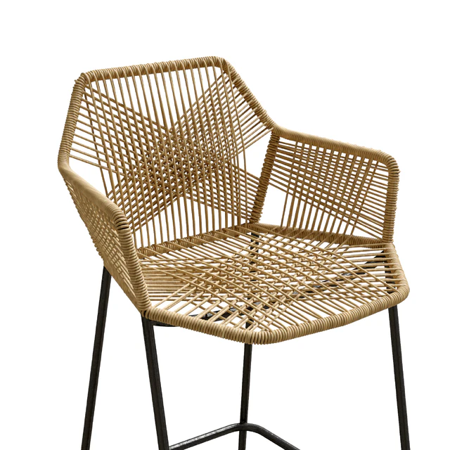 Crafted Rattan Chair Wicker Bar Stool — Скачать