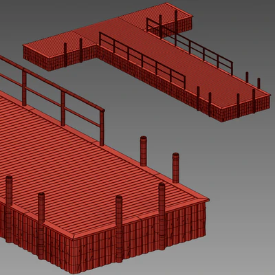 Wooden river pier — Ver 4