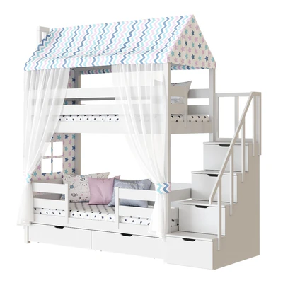 Children's 2-tiered bed house Madrid — View 1