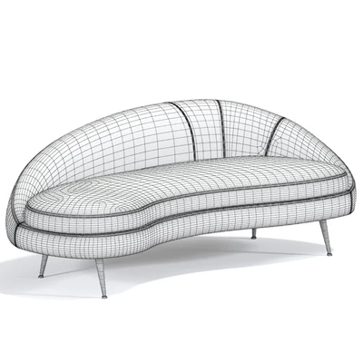 Porto sand curved sofa — Ver 2