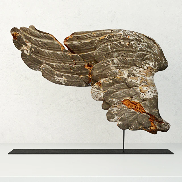 17th Century Italian Carved Wood Wing — Descargar