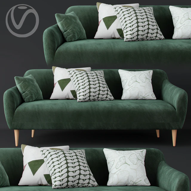 Macy Green Velvet Sofa — Descargar