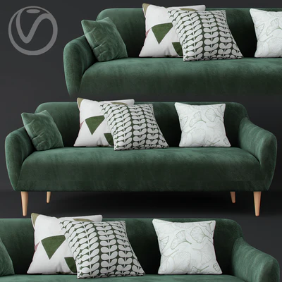 Macy Green Velvet Sofa — Descargar