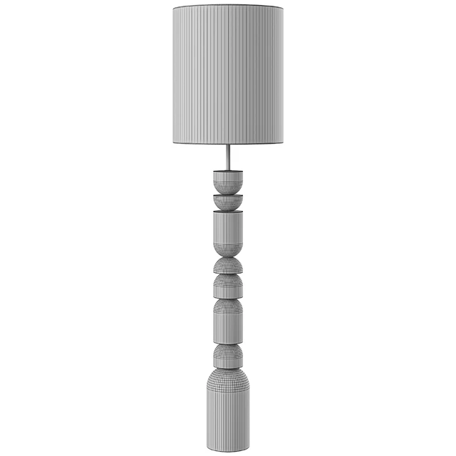 Aska charred wood and natural linen floor lamp — Descargar