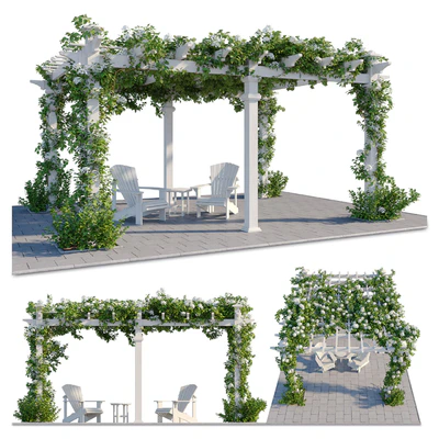 Pergola with Hydrangea — Ver 1