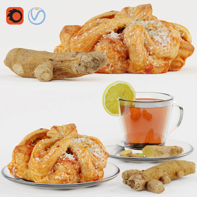 Tea with ginger and puff — Descargar