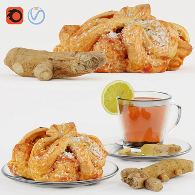 Tea with ginger and puff — Ver 1