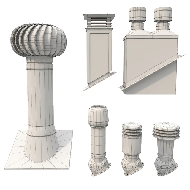 Ventilation pipes and chimneys on the roof — Descargar