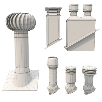 Ventilation pipes and chimneys on the roof — Ver 3