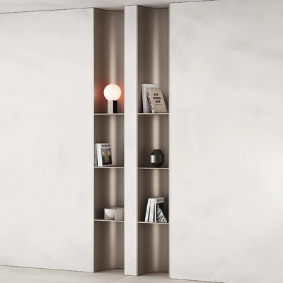 416 bookcase and rack 09 halfround semicircle arc modular shelfs 02 — Ver 2