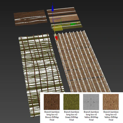 Branch bamboo long low n3 / Long bamboo branches No. 3 — Ver 4