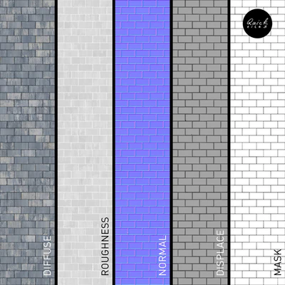 Set of 5 materials of colorful paving stones — Ver 3