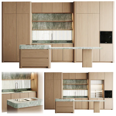 kitchen cabinet with island 01 — Ver 2