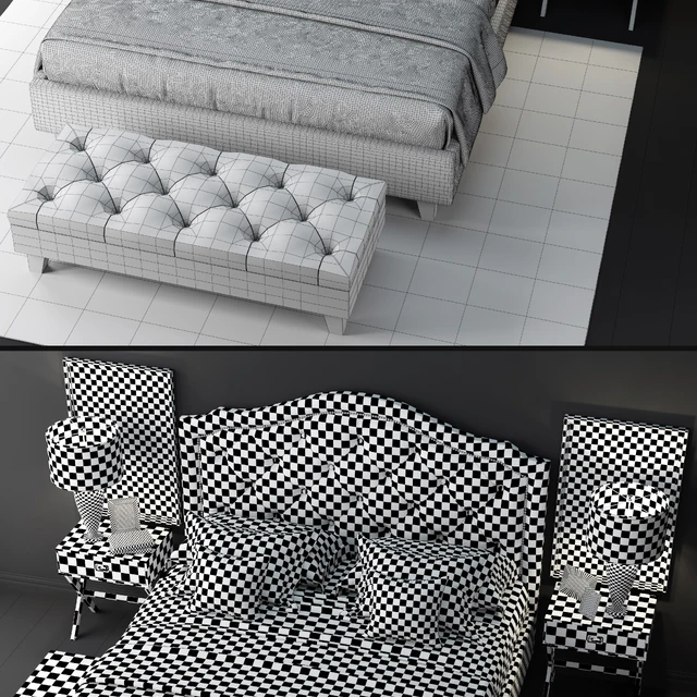 Кровать LuXeo Brentwood Queen Tufted — Скачать