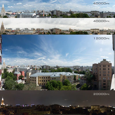 Panoramas of Moscow from the region of Khamovniki. 4 photos — Ver 1