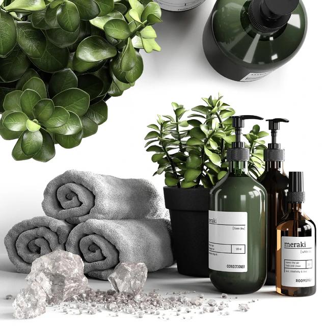 Bathroom decorative set with salt — Скачать