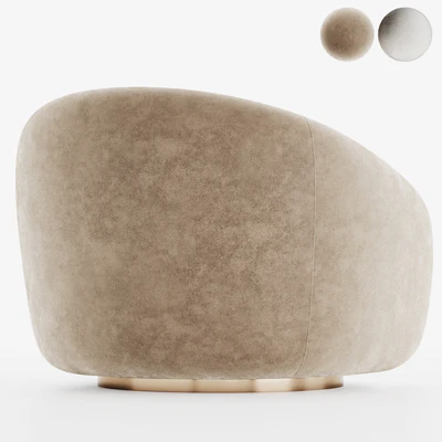 EICHHOLTZ Swivel Armchair BRICE Boucle Cream — Ver 2