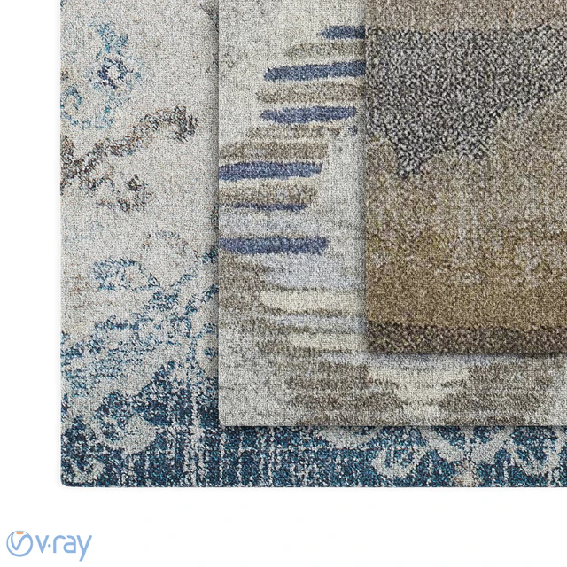 Dalyn Antigua Blue, Linen and Mocha Rugs — Скачать