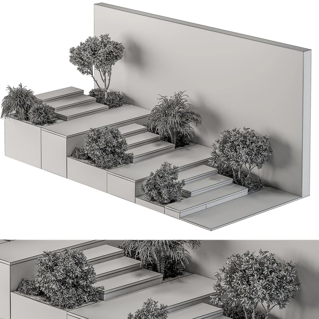 Landscape Furniture stairs with ivy and Garden - Architect Element 57 — Descargar