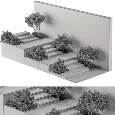 Landscape Furniture stairs with ivy and Garden - Architect Element 57 — Ver 2